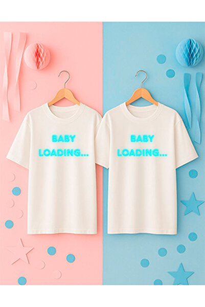 SVART WEAR Mom Dad Printed Printed 2-Piece T-Shirt Gender Party Gender Party Mom Dad Couple Oversized T-Shirt
