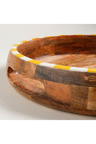 Zsa Zsa Zsu Nohar Mango Ağacı - Reçine Tepsi 35x35 Cm Sarı