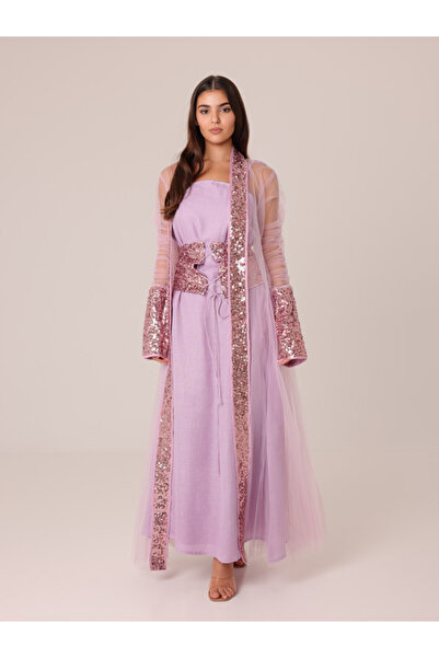 IKKXA 2 Piece Outfit Luxury Sequins Tulle Sleeves