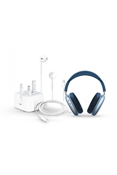 Generic 4-piece iPhone Accessory Set: Earphones, 20W PD Charger, PD iPhone Cable, P9 Earphones