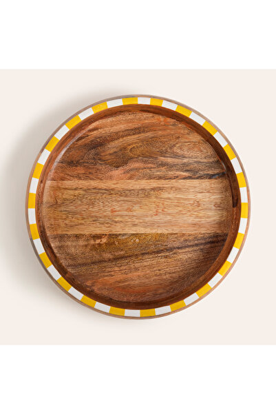 Zsa Zsa Zsu Nohar Mango Ağacı - Reçine Tepsi 35x35 Cm Sarı