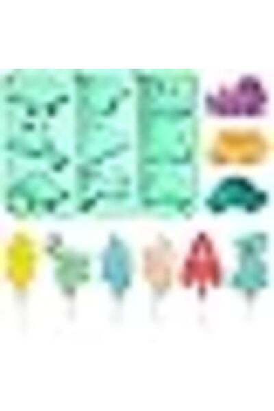 Arabest مجموعة قوالب المصاصات، 3 قطع، صانعة المصاصات على شكل صاروخ سيارة ديناصور، قابلة لإعادة الاستخدام (أخضر)