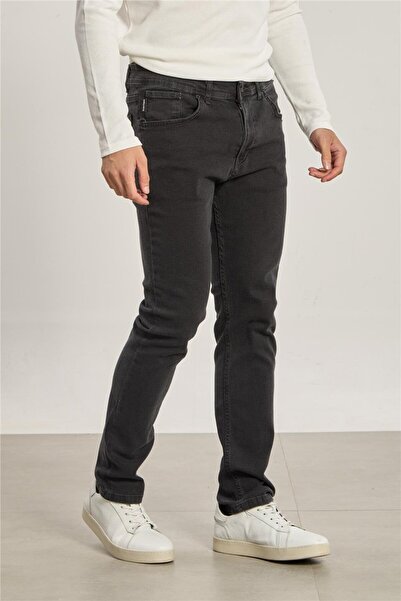 BARRELS AND OIL Men's regular fit jean bolero pants - smoke