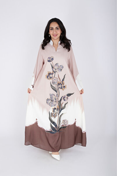 IKKXA Ombre Colors Floral Beaded Embroidery