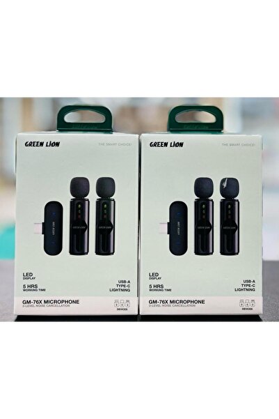 Green Lion GM-76X ميكروفون لاسلكي مزدوج مع شاشة LED
