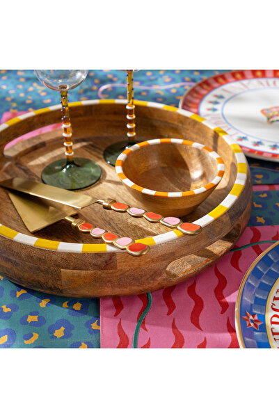 Zsa Zsa Zsu Nohar Mango Ağacı - Reçine Tepsi 35x35 Cm Sarı