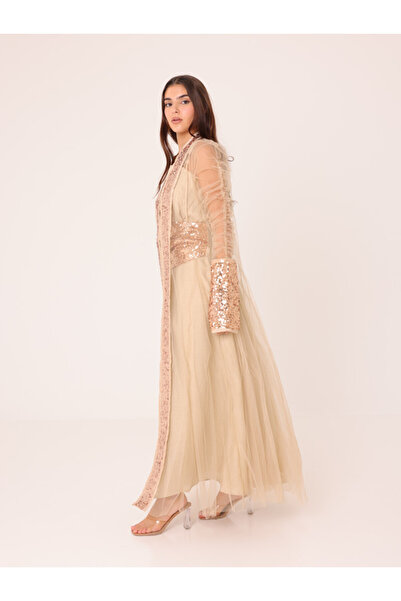 IKKXA 2 Piece Outfit Luxury Sequins Tulle Sleeves