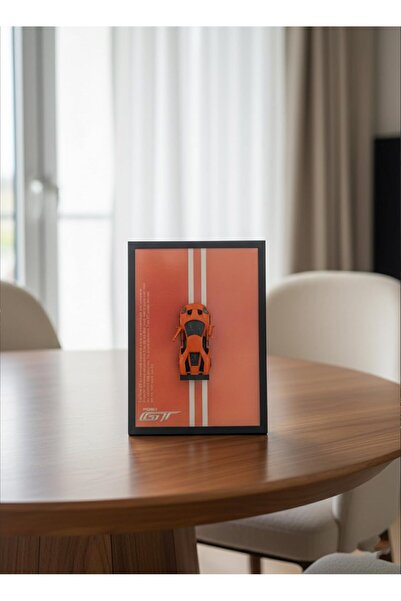 Aspire Books Ford GT Die-Cast Model Car with 3D Display Frame - Orange & Black