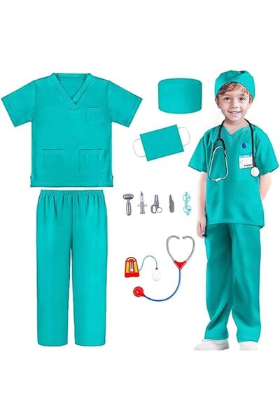 Arabest زي لعب الأدوار الاحترافي، طقم الطبيب، مع سماعة طبية حقيقية، للبنات وا...