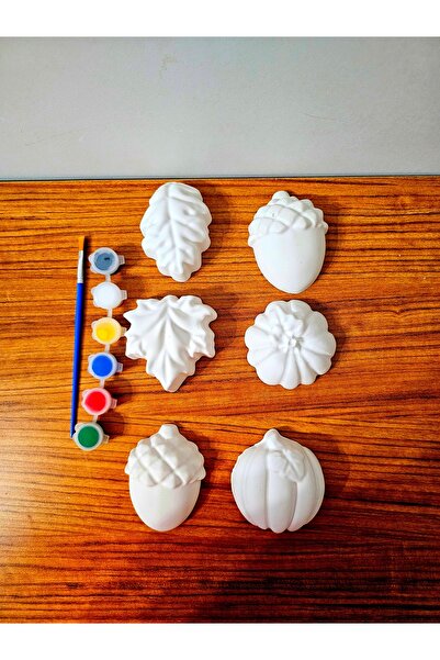 TARÇIN BOYAMA ATÖLYESİ Educational Activity Autumn Stone Painting Set 6 Pieces