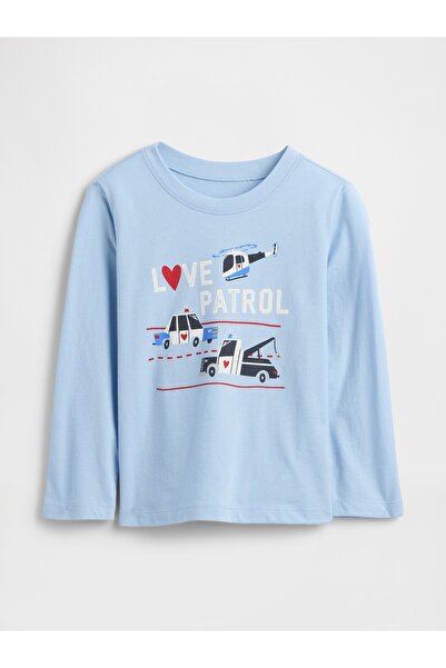 GAP Erkek Bebek Açık Mavi Logo T-Shirt