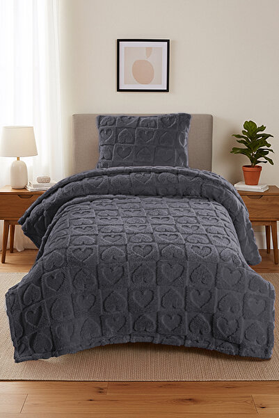 Noctiluca Amora Heart Pattern Wellsoft Single Blanket 180X230 + Pillowcase Soft Bedspread