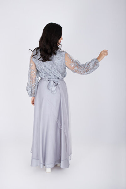 IKKXA Chiffon Layered Dress Applique Design