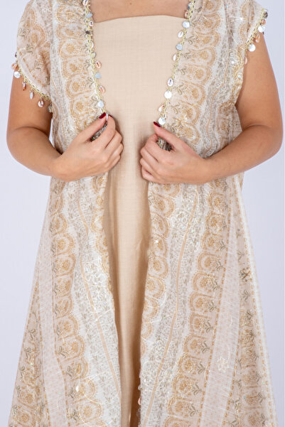 IKKXA Modern Sleeveless Arabisque Jalabiya