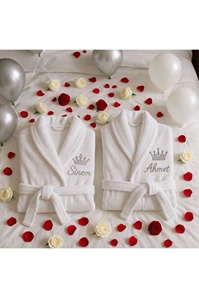 Genel Markalar Bohça İçin Kişiye Özel İsimli Gelin Damat Bornozu – Çeyizlik