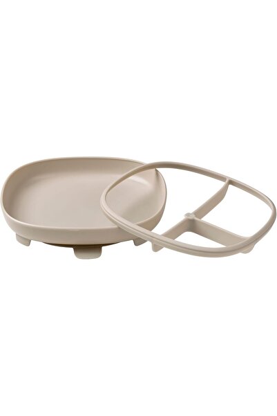 b.box 2-in-1 Suction Plate (Latte) - Removable Divider, Dishwasher Safe, from 6m+