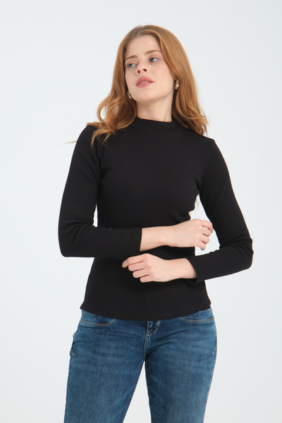 ESPİNA Women's 3-Piece Set Corded Fabric Ribbed Knit Turtleneck Bodysuit