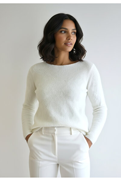 Figl Women's thin sweater - women's white sweater - M1256 size S