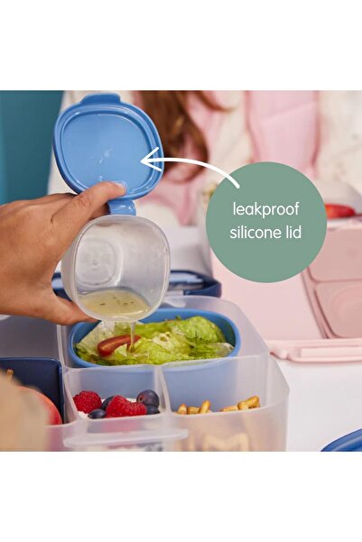 b.box Snack Tubs (3-pack) — Leakproof Snack Cups for Bento & Lunch Boxes (Ocean)