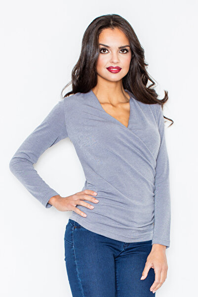 Figl Women's envelope sweater - Gray M247 size XL