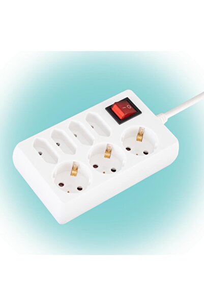 Home Prelungitor de reţea, cu întrerupător, 7 prize (4 euro + 3 cu împământar...