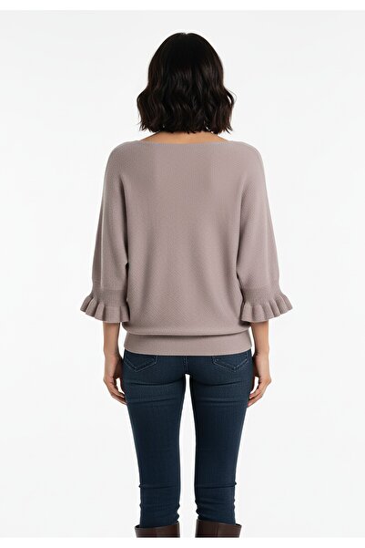 Figl Ruffled sweater - Women's brown sweater - M1257 size L