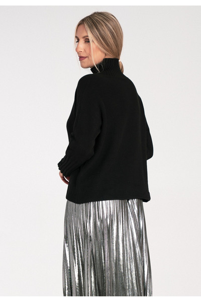 Figl Elegant women's sweater - High-neck sweater - Black sweater M1101 size S/M