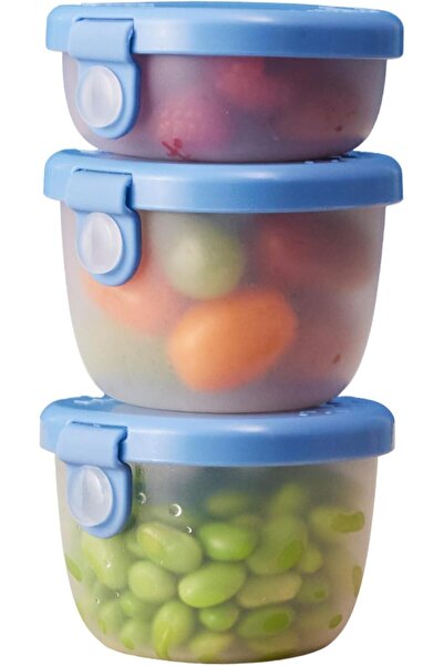 b.box Snack Tubs (3-pack) — Leakproof Snack Cups for Bento & Lunch Boxes (Ocean)