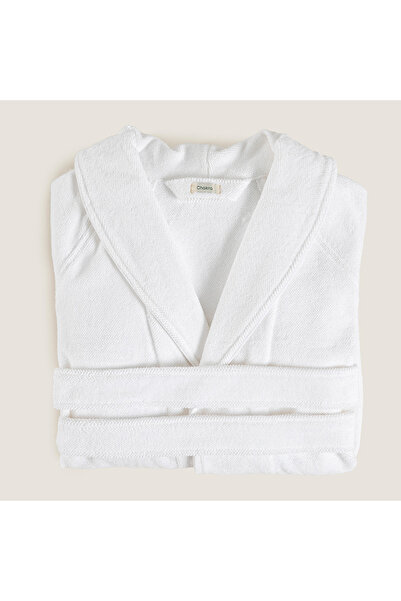 Chakra Mıska Unısex Bornoz Beyaz