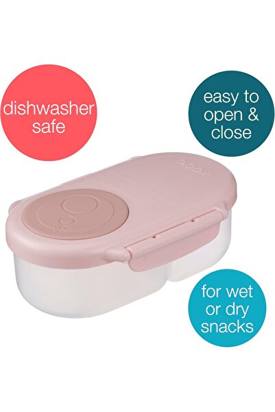 b.box Snack Container for Kids - Mini Bento Box, Leak Proof, BPA Free, Dishwasher Safe (Blush Crush,