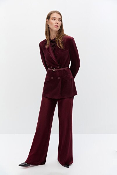 Shn Simli kadife blazer takım