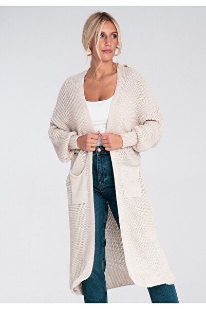 Figl Cardigan lung subțire pentru femei - Pulover cardigan fără închidere - P...