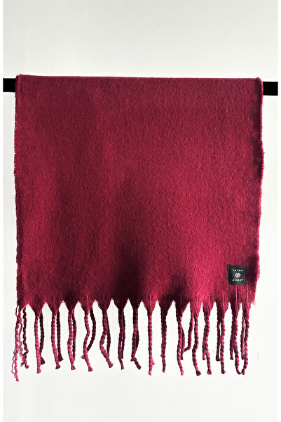 Fatma Atasoy Püsküllü Bordo Şal