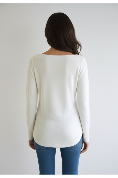 Figl Women's thin sweater - women's white sweater - M1256 size S