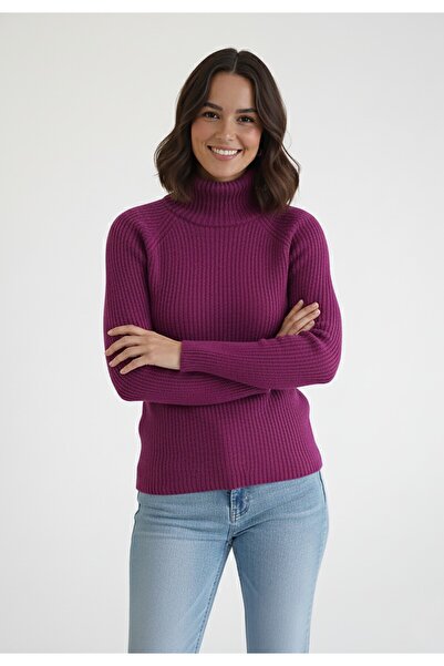 Figl Thick turtleneck sweater - Winter sweater - Women's sweater Fuchsia M1267 size S
