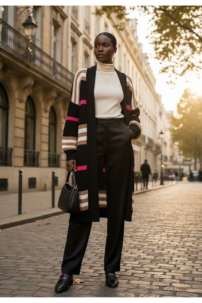 Figl Cardigan - Women's cardigan - Black cardigan M1246 size L