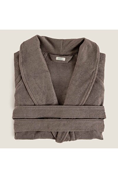 Chakra Solid Unisex Bornoz Vizon