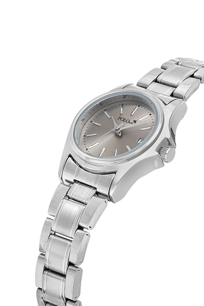 Polo Air Klasik Takvimli Kadın Kol Saati Gümüş Antrasit Renk PL-1587B2x