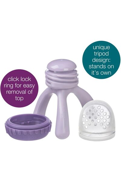 b.box Silicone Fresh Food Feeder, Tripod Design, Cap Included, 4m+