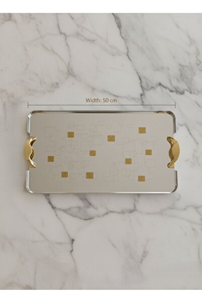 Alamtiaz A new and elegant design steel serving tray set