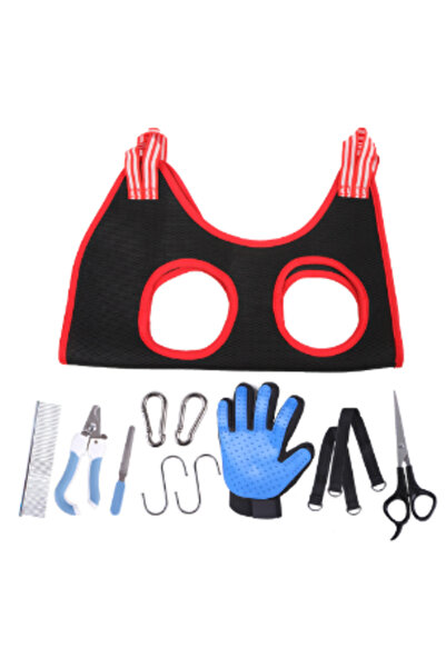 Arabest Pet grooming tools, grooming hammock accessories for cats and dogs, combs, scissors