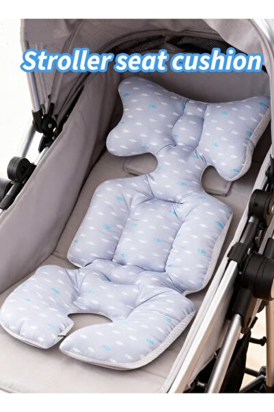 Generic Baby Stroller Cushion Seat Pad Stroller Seat Liner 3D Mesh Pram Pushchair Seat Liners Universal Blue