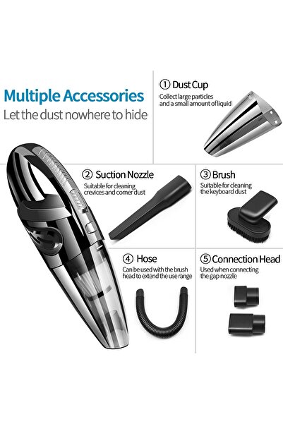 Generic Handheld Vacuum Cleaner, 3.2KPa Strong Cyclone Suction, Home Handheld Vacuum Wet Dry Dual Use