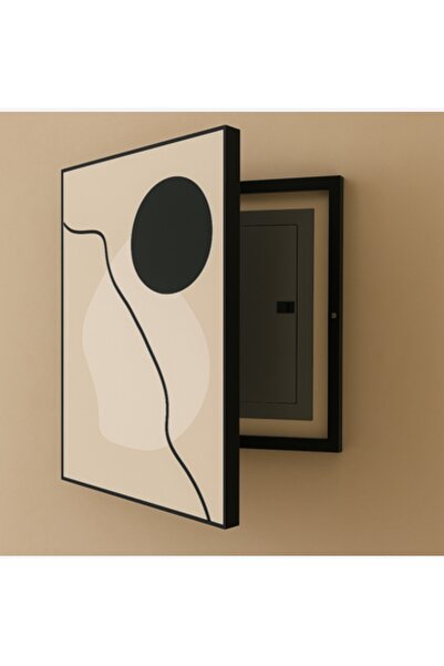 bity thok Abstract wall art in black and beige – dashboard cover 70x50 cm