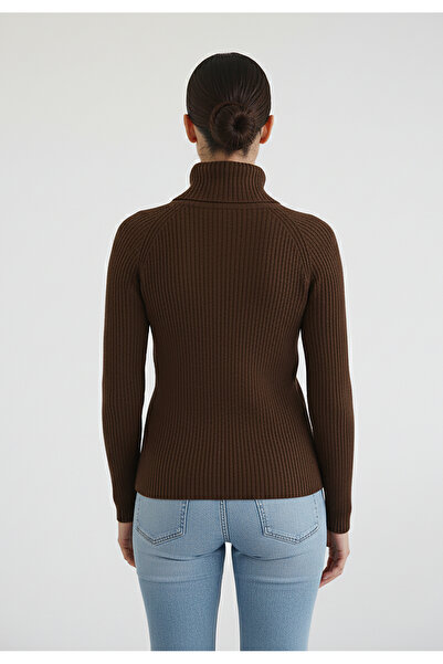Figl Thick turtleneck sweater - Winter sweater - Women's brown sweater M1267 size M