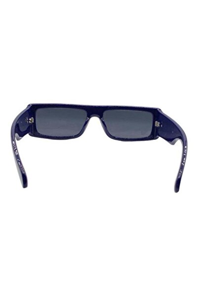 INFLUENCE نظارات شمسية مستطيلة أنيقة من ألمانيا - إطار أزرق داكن مع مفصلات ذهبية اللون