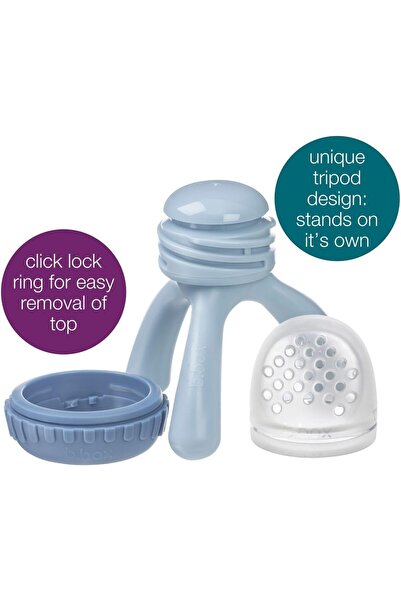 b.box Silicone Fresh Food Feeder, Tripod Design, Lullaby Blue