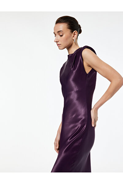 Koton Rochie lungă din satin, fără mâneci, cu decolteu rotund, din pernițe pentru umeri piese