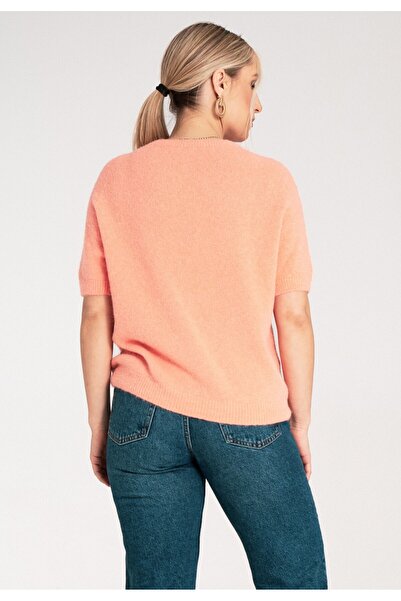 Figl Women's short sleeve sweater - Alpaca sweater - Orange sweater M1210 size S/M