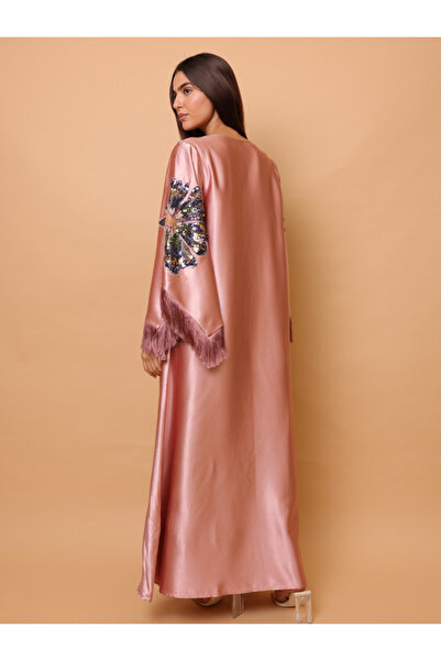 IKKXA Elegant Shimmer Fabric Big Flower Colorful Design Modern Sleeves